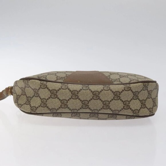 GUCCI GG Supreme Web Sherry Line Clutch Bag PVC Beige - Picture 9 of 15